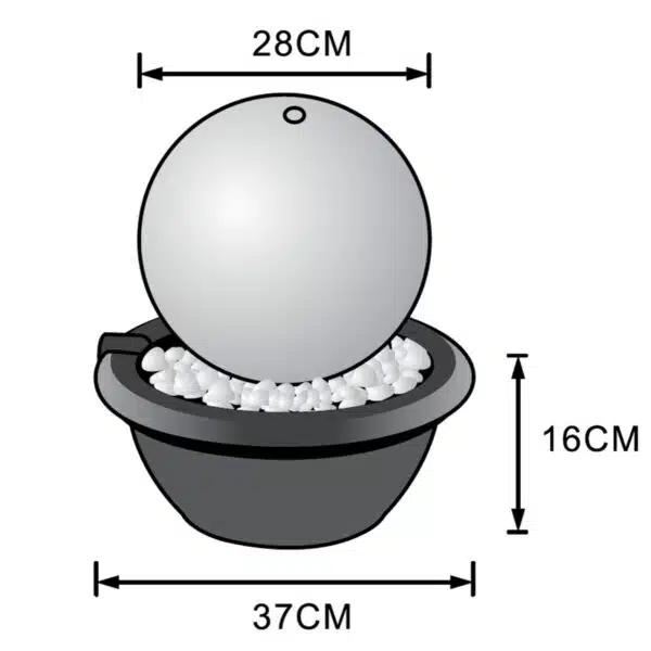 Uranus fontæne i rustfrit stål - 30 cm - Image 4