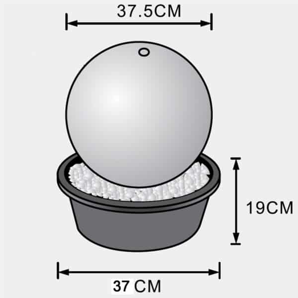 Uranus fontæne i rustfrit stål - 40 cm - Image 5