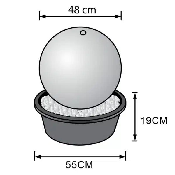 Uranus fontæne i rustfrit stål - 50 cm - Image 5