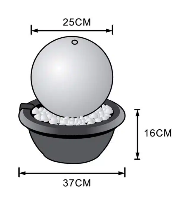 Uranus fontæne i rustfrit stål - 25 cm - Image 2