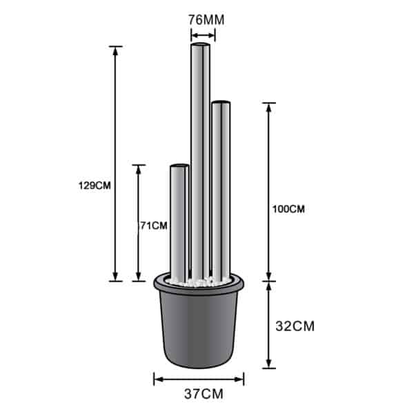 Ionic Søjle Springvand 129 cm - Image 3