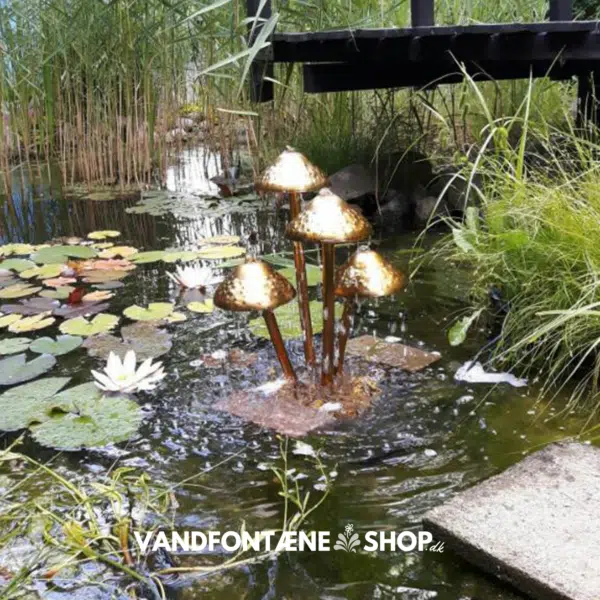 Skovsvampe Vandfontæne i kobber-look - Image 5