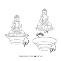 2 Buddha Indendørs vandfontæner med LED lys (sæt) - Image 6