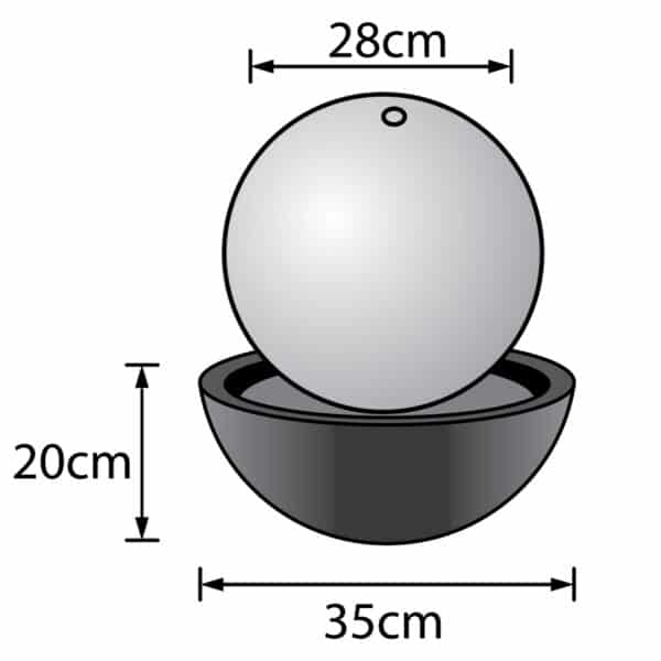 Jupiter fontæne i rustfrit stål - 30 cm - Image 3