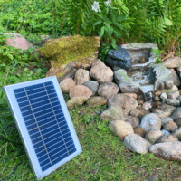 Vandløb med solcellepumpe, LED lys (Wood design) - Image 5